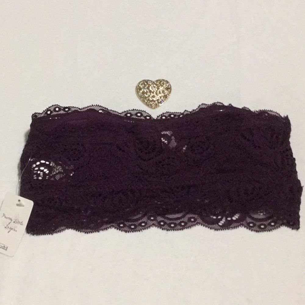 Mudd Pretty Little Layers Lace Bandeau Purple - Picture 3 of 6